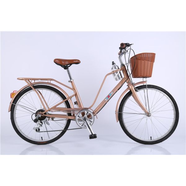 Carbon steel colorful 26 OL city bicicle for man with Shimano thumb shifter 7 speed with bottle
