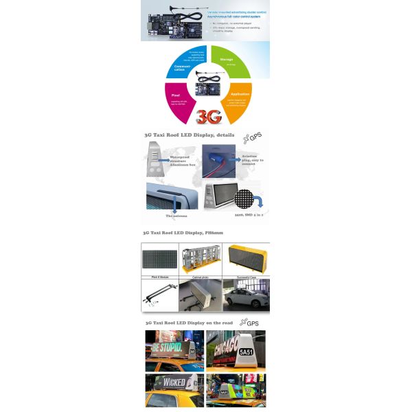 SMD2727 P5 Taxi Top Advertising Signs Outdoor LED Display Screen