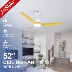Home 52 Inch Low Voltage Energy Saving Remote Control LED Ceiling Fan with Light