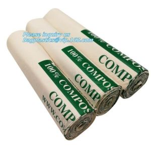Biodegradable Compostable Garbage Bin Liners, Kitchen Bin Liner Compostable Flat