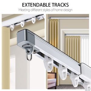 Adjustable Telescopic Curtain Track with Accessories-Smooth and Silent