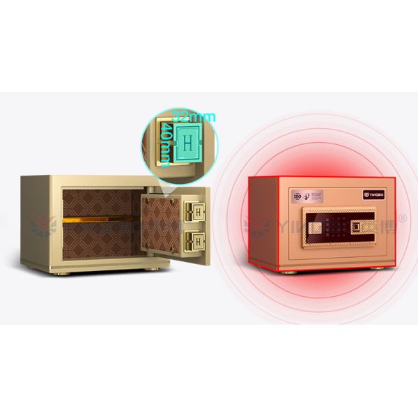 Dual Alarm Office Safe Box H250mm Solid Steel Biometric Fingerprint Lock