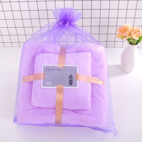 High Absorbent Round Coral Fleece Bath Towel Set with Sustainable Polyester Material