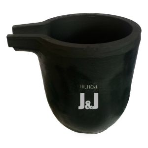 Silicon Carbide Graphite Crucible With Pouring Nozzle Cylindrical Shape