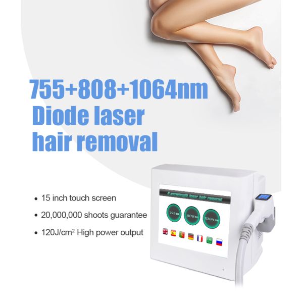 3 Wavelength Diode Laser Hair Removal Machine High Energy Permanently