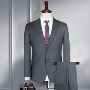 Regular Clothing Length Formal Men's Suits Woolen Slim Fit Single Breasted Suits