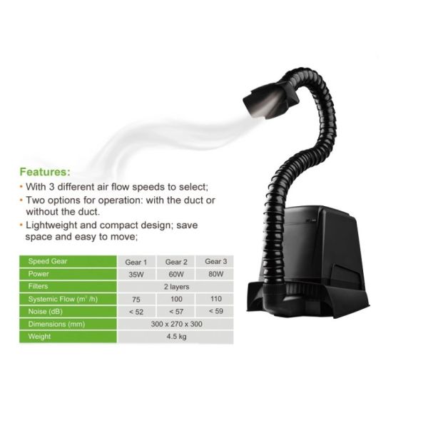 Quality 5800r/Min Desktop Mini Solder Fume Extractor for sale