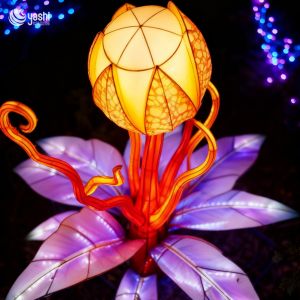 Handcrafted Floral Lantern Device - Colorful Garden Flower-Shaped Light