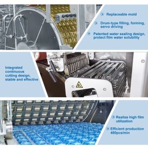 Automatic Pouch Capsule Packaging Machine PVA Water Soluble Film Washing