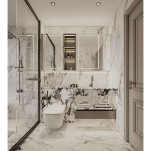 Sleek Corrosion Resistant Minimalist Bathroom Cabinet Moisture Proof