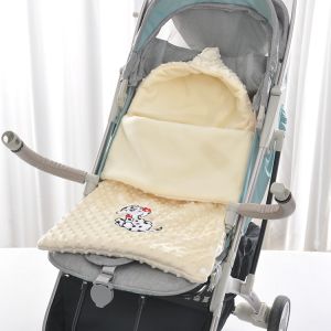 Polyester Embroidery Fleece Swaddle Blanket 40X80cm Breathable Winter Stroller