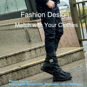 Waterproof Shoe Covers, Reusable Foldable Rain Boot Shoe Cover With Zipper, Non