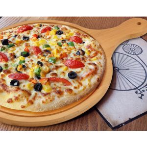 Kitchen Charcuterie Board with Customized Designs and BAMBOO Round Pizza Cutting