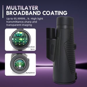 12X56 HD Monocular Telescope with Phone Holder for Stargazing, Bird Watching