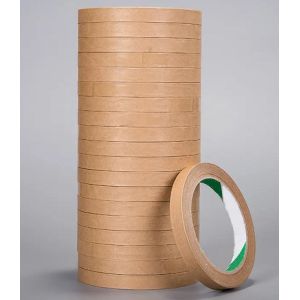 0.07 - 0.12mm Thickness Hot Melt Kraft Paper Tape For Rigid Box Corner Pasting