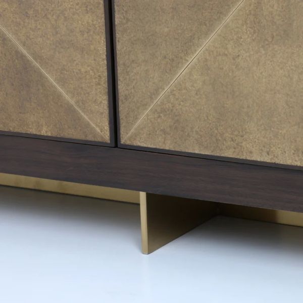 Dark Solid Wood Walnut Sideboard Wooden Buffet Cabinet OEM