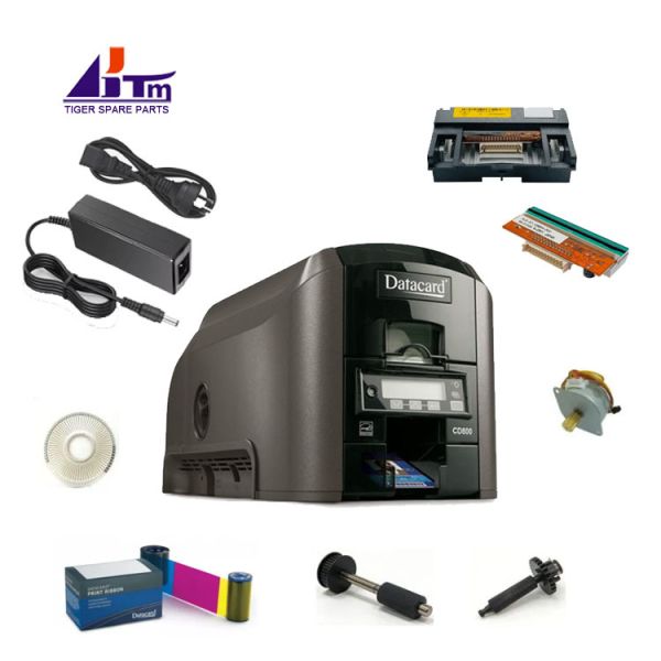 Datacard CD800 ID Card Printer consumables and spare parts display