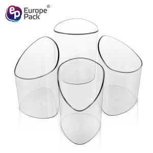 LFGB Grade Eco-Friendly Disposable Round Clear Hard Plastic Yogurt Mousse Party