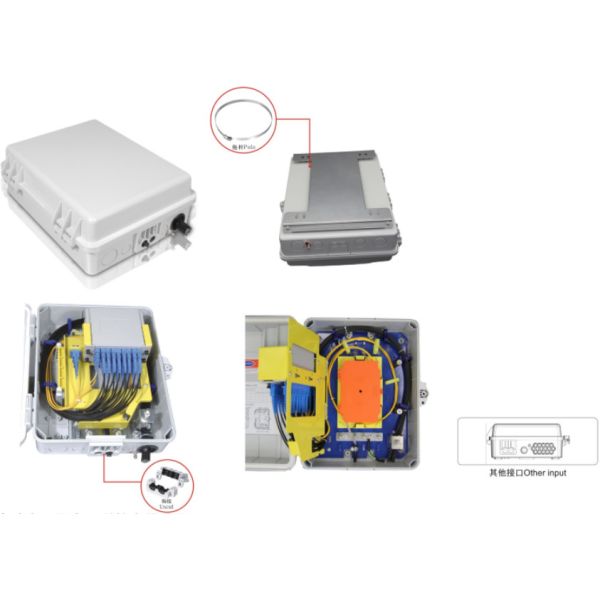 Quality Plastic fiber optical distribution box,330X260X130mm,wall/Pole-mounted,IP65,2PCS 1X8 /1PC 1X16 SPLITTER,supporting uncut for sale