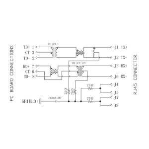 RD1-106B1A1A | LPJ0025DNL RJ45 Magnetics Jack 10/100Base-Tx