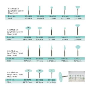 Resin Diamond Polishing Grinding Head Burs Dental Lab Tools Removable For