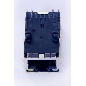 Belfuse 1X1 Magnetic RJ45 Jack Y/G Tab Up With IEEE 802.3 0817-1D1T-21