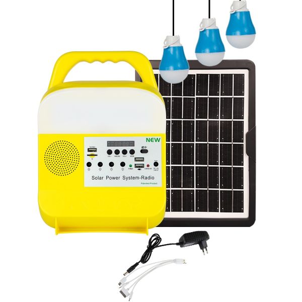 Home Mini Portable Solar Power Lighting System Kits With Music Speaker