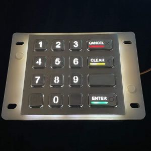 Waterproof Backlit Numeric Keypad Stainless Steel Luminous Metal GZ-B009083