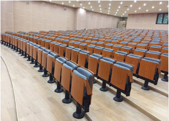 Fabric Padded Retractable Bleacher Seating Primy Upholstery For Entertainment