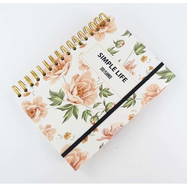 Offset Printing Gold Spiral Binding Weekly Academic Planner with Front and Back