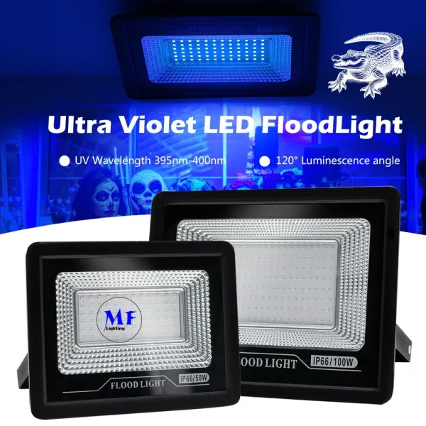 Factory Price Efficient 100W 200W Heat Dissipation IP66 Waterproof Adjustable Body Aluminum Material UV Curing Flood Light for Paint Printing Nails