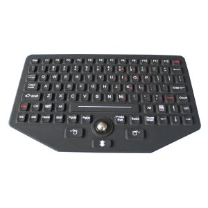 Wholesale 92 Keys Black Silicone Industrial Keyboard With IP68 Optical Trackball from china suppliers