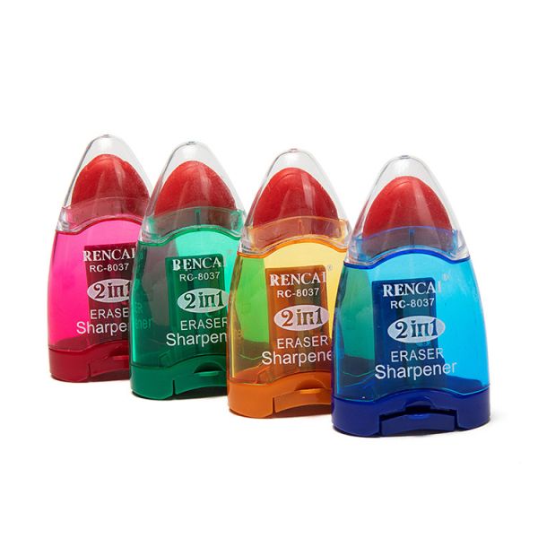 Quality Rocket Ps Plastic Novelty Pencil Sharpener Eraser Attached for sale