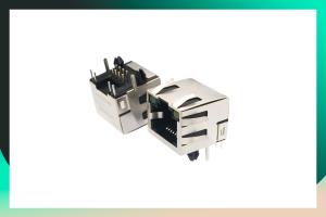 Wholesale RJHSE538702 Single Port Shielded RJ45 Ethernet Connector With LEDs Network Port Socket from china suppliers