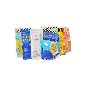 Moisture Proof Service Flat Bottom Stand Up Pouches With Resealable Zipper Top