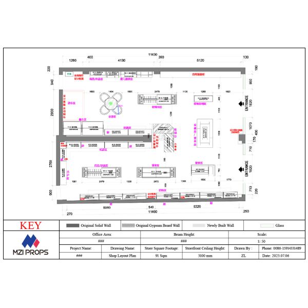 09-HLNJS003, Maternity & Baby Store in Jiangxi Jiujiang covering 91 Sqm with an Approx. $7,857 Budget and 40 CBM Volume