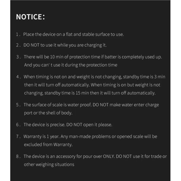 LCD Screen 39*15mm Rectangle 3000g 0.1g Digital Coffee Scale for Convenient Kitchen Food Measurement