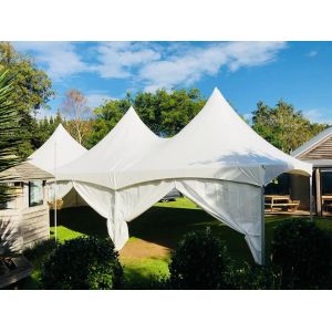 White Spring Top Marquee , Small High Peak Canopy Galvanized Steel Connectors