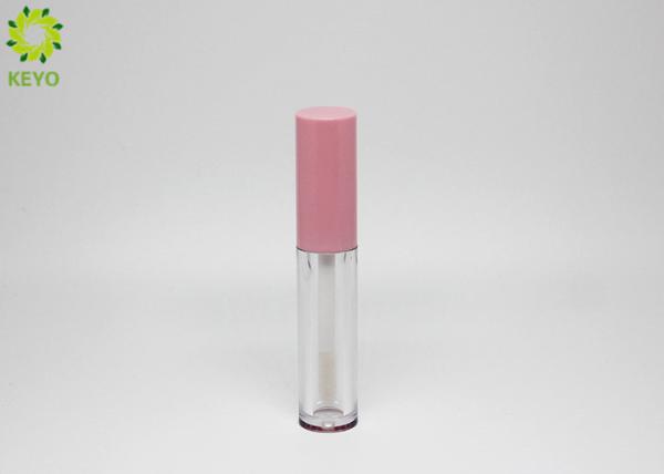 Quality Custom Empty Lipgloss Containers Transparent Round Shape With Brush for sale
