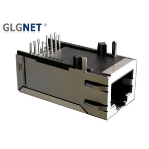 90 Degree RJ45 Modular Jack One Port EMI Finger Spring With Integrated