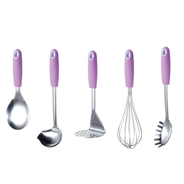 6-Piece Coloured Cookware Set for Classical Cooking Tools in Carousel Kitchen Utensils