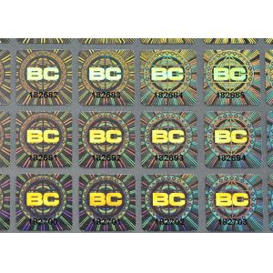 Custom holographic self adhesive destructible label with serial numbers printing