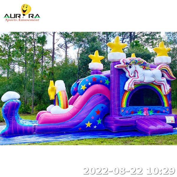 Commercial Inflatable Bounce House For Party unicorn themed combination
