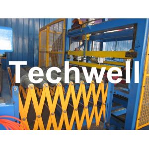 32KW, 50 - 250mm Rock Wool Insulated Sandwich Panel Line Machine For Prefabricat