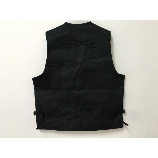 Mens classic vest,mens waist coat, vest in 100% polyester washed fabric, washed black color, S-3XL