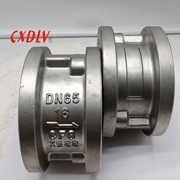 Stainless Steel 304 Wafer Dual Disk Check Valve Pn16 Flange End For All Flanges