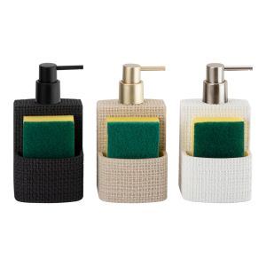 Wholesale 2N1 Polyresin Kitchen Soap Dispenser Multi-Function With Cloth Pattern from china suppliers