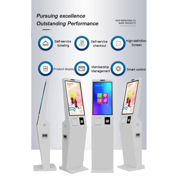 21.5 Inch Windows Commercial Touchscreen Digital Ordering Kiosks Machine For Fast Food and Milk Tea Shops