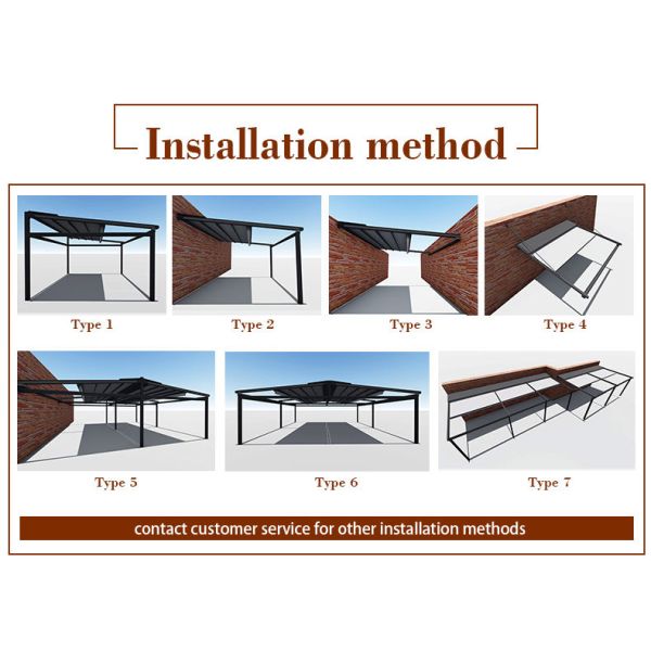 Bioclimatic Aluminum PVC Retractable Roof Systems Rain Protection