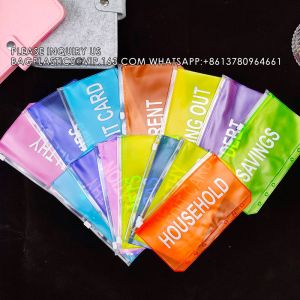 Cash Budget Envelopes For Budgeting Slider Zipper Binder Pouch Loose Leaf Bags